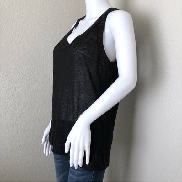 Theory Tank Black Linen Joesa Sag Harbor Top S - Picture 3 of 5